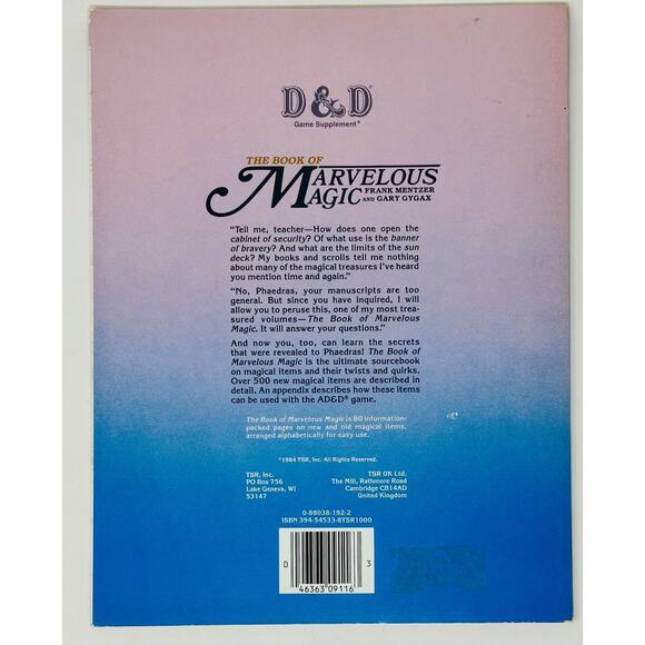 The Book of Marvelous Magic Dungeons & Dragons D&D AC4 1985 TSR #9116 - Picture 2 of 11